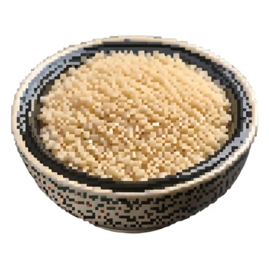 Small ceramic bowl filled with tiny sesame seeds sticker