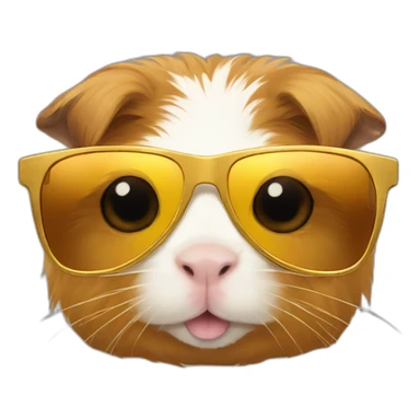 Golden abyssinian guinea pig sunglasses sticker