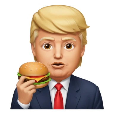 Donald trump eat hamburger sticker