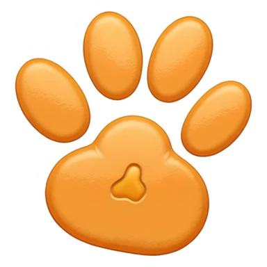 a very light pale pastel yellowy orange pawprint sticker
