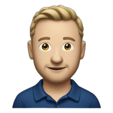 tim robinson in in a dark dark blue polo shirt with a pipes screensaver pattern on it sticker