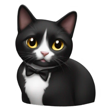 Black tuxedo girl cat  sticker