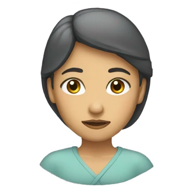 woman bowing head facing forward sticker