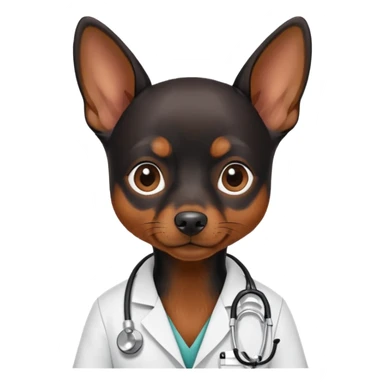 black mini pinscher doctor sticker