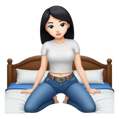 White girl with black hair and really huge tits and really huge ass bent over on bed  sticker