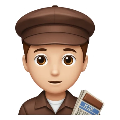 chocolate brown y2k newspaper boy cap sticker