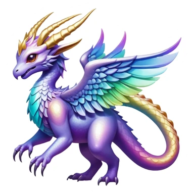 Epic divine legendary complex detailed iridescent gradients aesthetic-scenery-Fakémon-creature sticker
