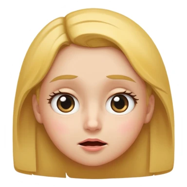 Face looking to the side with wide eyes and low mouth with raised eyebrows (the viral face for this is a bad idea, but we’re totally gonna do it together anyway) make it a girl and make them tilting their head to the side, looking at me with side eyes and mouth closed making a smiling frown face sticker