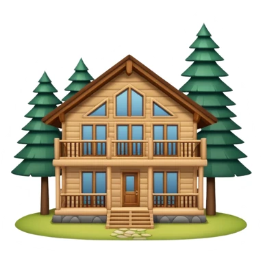 modern wooden house sticker