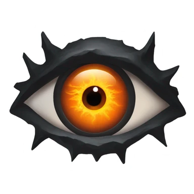 Eye of Sauron with glowing orange iris, set in a dark tower of Mordor sticker