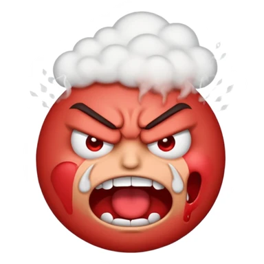 Angry face emoji frothing from the mouth totaly irritated sticker