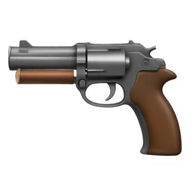 cartoonish gun shooting a single hammer that is a side profile vie sticker
