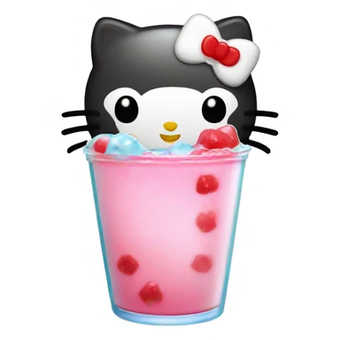 Hello kitty drinking boba sticker