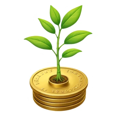 plant sprouting from a coin sticker