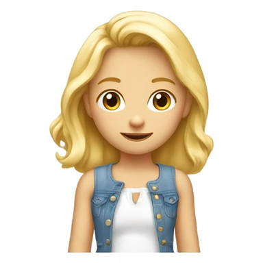 une petite fille blonde qui fait un cœur  sticker