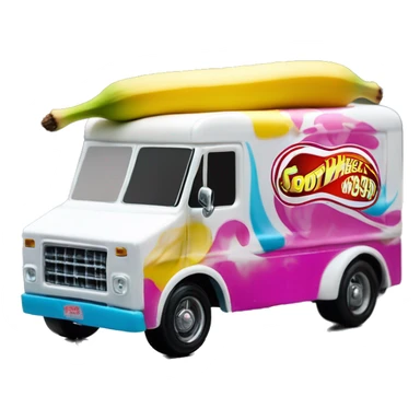 Side view hot wheels sporty 20 foot long banana split Ice Cream step van  sticker