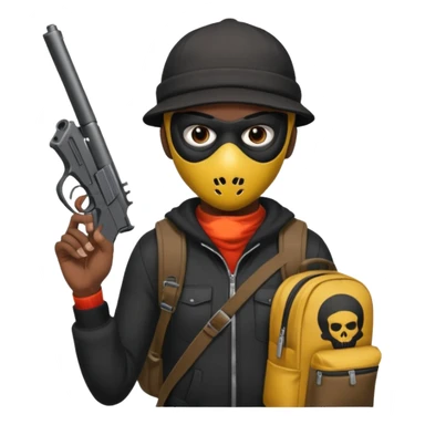 Chicago savage with skully mask on and backpack and big ass hand gun  sticker