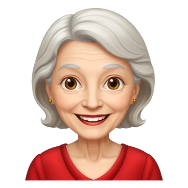 elderly woman with red dress  sticker