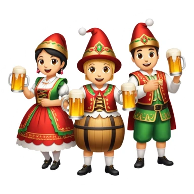 Cinematic Realistic Oktoberfest Pop Culture Emoji, depicting a vibrant celebration with beer, music, and traditional costumes rendered with dynamic textures and festive lighting. sticker