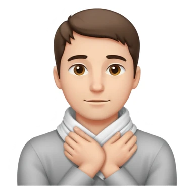 Guy wrapping hands around neck  sticker