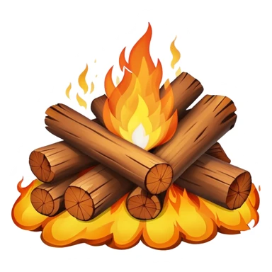 campfire with logs and flames sticker