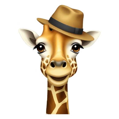 Giraffe wearing a hat sticker