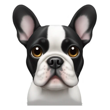 Black and white French bulldog  sticker