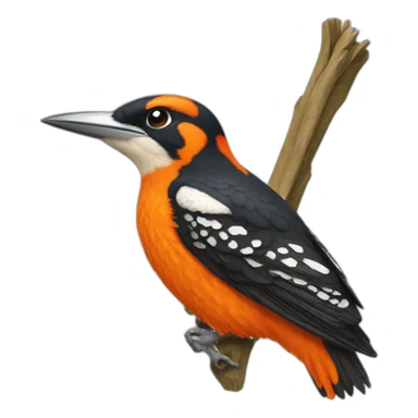 orange woodpecker sticker