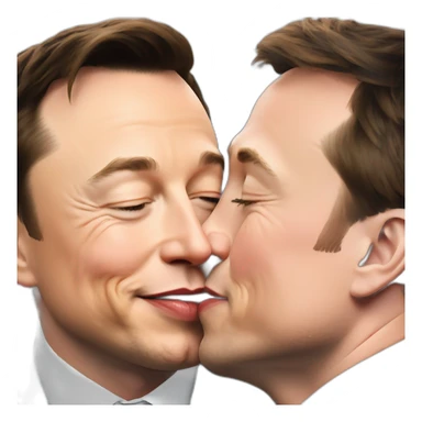 Elon musk kisses Macron sticker