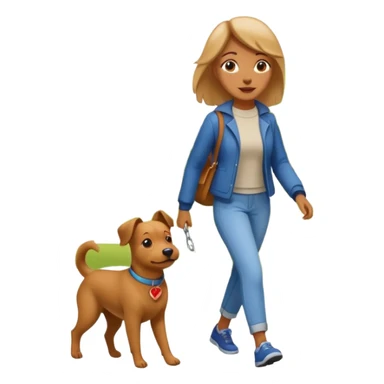 Woman walk with dog sticker