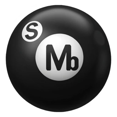 Black pull Ball with MB written on it sticker