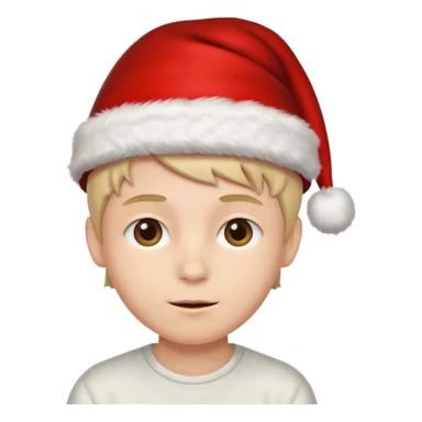Christmas hat on a cute boy head sticker