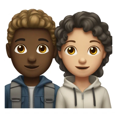 mixed race girl and white boy sticker