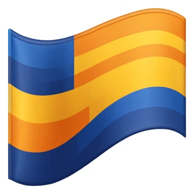 A flag whit darkblue, blue, white, yellow and orange sticker