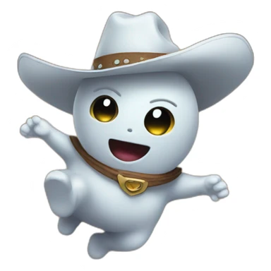 baby ghost cowboy flying at night sticker