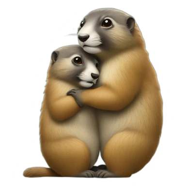 Deux marmottes qui s'embrassent sticker