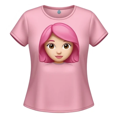 A 3D cartoon rose-pink women’s top with short sleeves, soft fabric texture, gentle lighting, isolated on plain background, Memoji-style. sticker