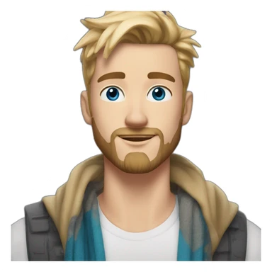 blond-guy-with-taper-fade,-straight-tiktok-guy-front-and-top-of-hair-and-dark-blonde-beard-and-blue-eyes-and-big-nose-and-scarf-on-the-middle-of-forehead sticker