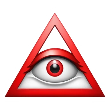 Illuminati triangle symbol with eye in center, black and red color scheme sticker