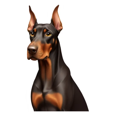 Brown Doberman blowing a kiss sticker