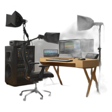 home studio video setup sticker