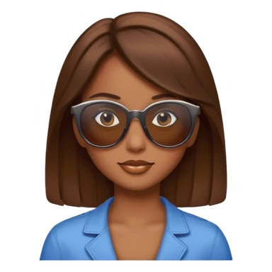 A bay girl wiht Brown Hair and a sunn Glases sticker