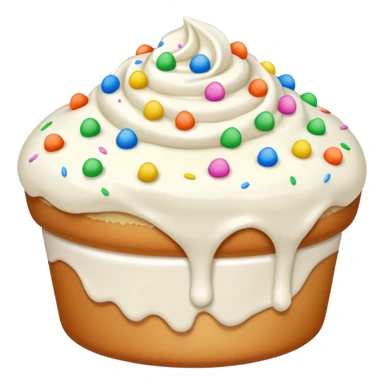 butt covered in vanilla frosting with colored sprinkles sticker