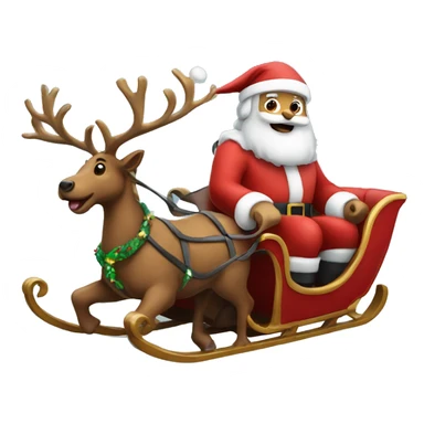 Santa in a sleigh sticker