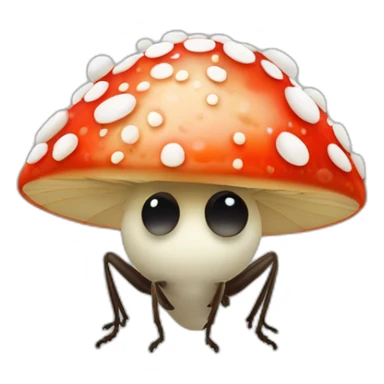 Fly agaric in which all white dots are replaced with eyes sticker