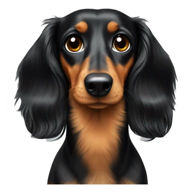Long haired black and tan dachshund  sticker