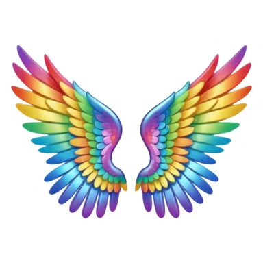Tiny small mini left and right rainbow angel wings. sticker