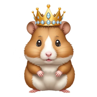Hamster wearing a tiara sticker