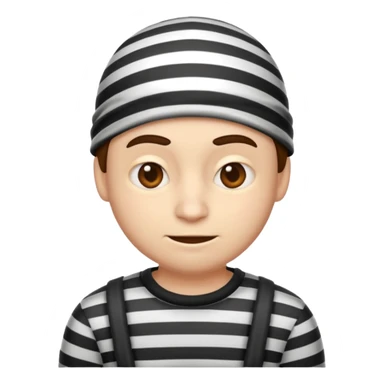 A theif robber emoji,Stripped shirt. sticker
