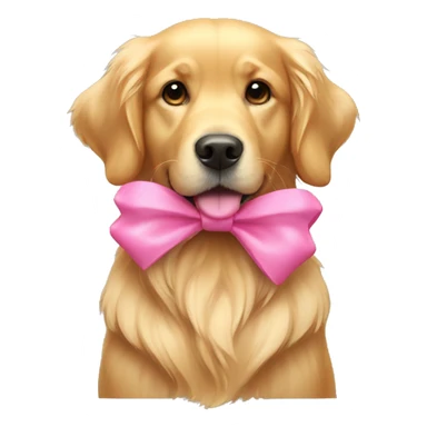 golden retriever with a pink bow sticker